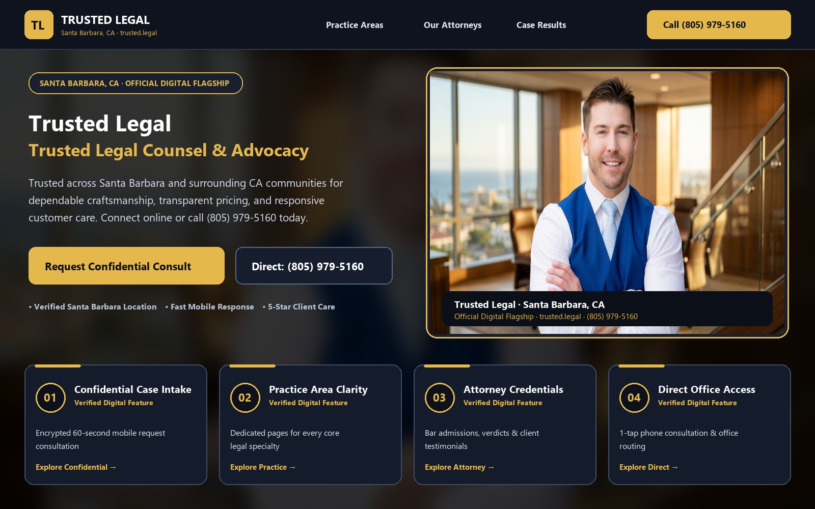 Proposed Trusted Legal homepage preview